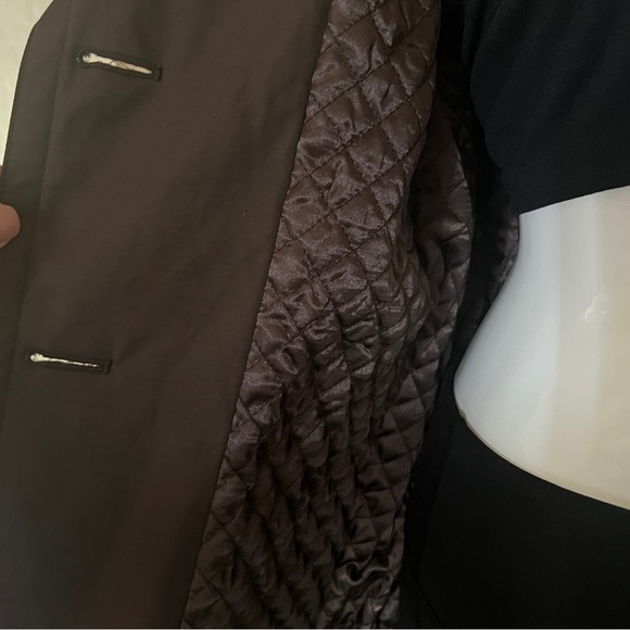 Women’s Gallery Dark Brown Belted Short Rain Trench/Jacket Sz Medium - Picture 11 of 12